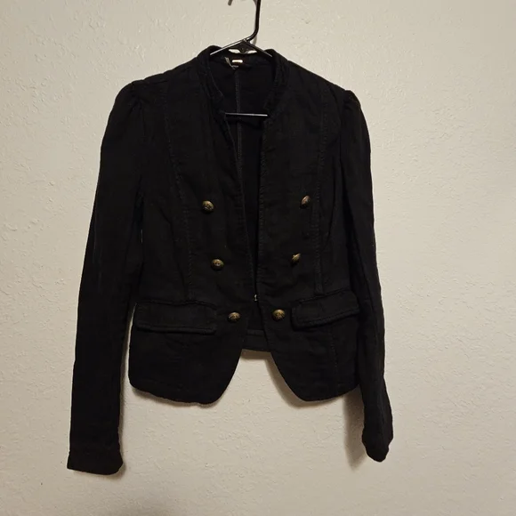 Free People Womens Black Jagger Open Front Blaze SIZE SMALL - Picture 3 of 8